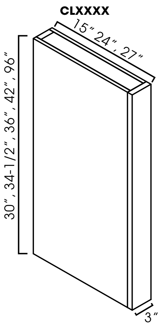 Blaze Black Shaker Column Box Base 3"W 34.5"H 24"D