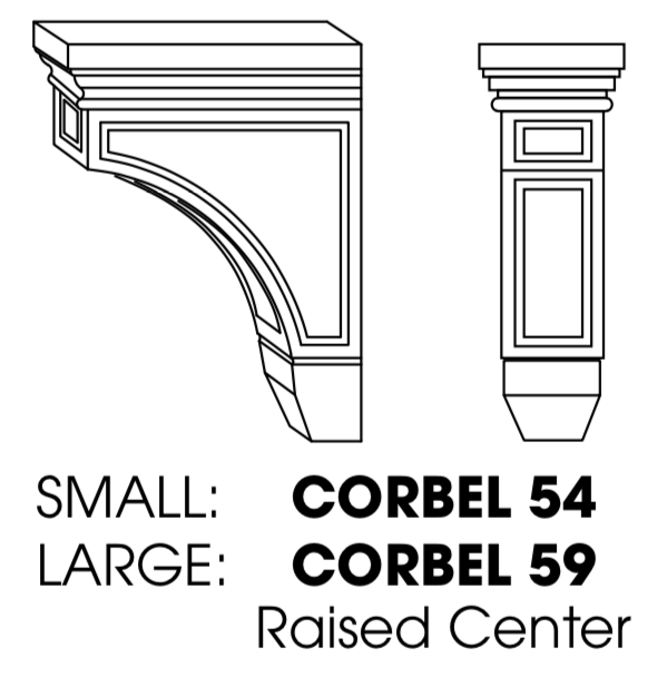 Uptown White Corbel 59 with Raised Center, Large