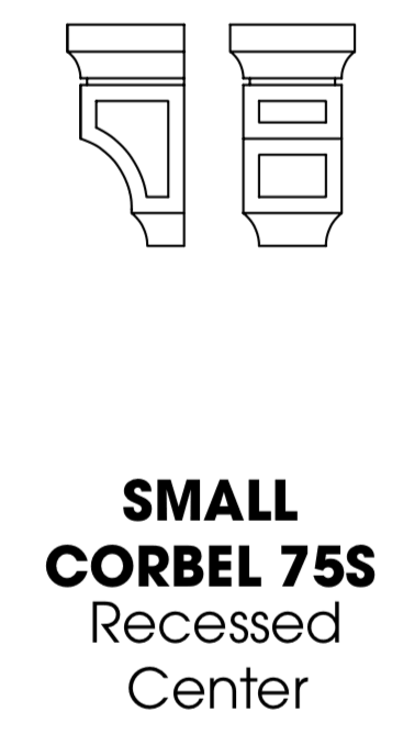 Uptown White Corbel 75S with Recessed Center, Small