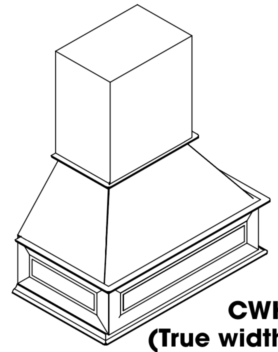 Homestead Oak Shaker Free Standing Range Hood with Trimmable Top, True Width 38 3/8"
