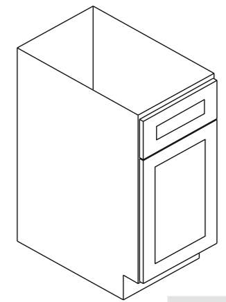 Blaze Black Shaker Base Cabinet 12"W 24"D 34.5"H