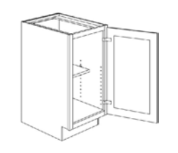 Ice White Shaker Full Height Door Base Cabinet 12"W 24"D 34.5"H