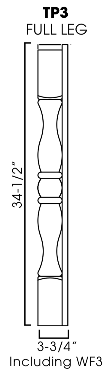 Uptown White Decorative Full Leg with Wall Filler