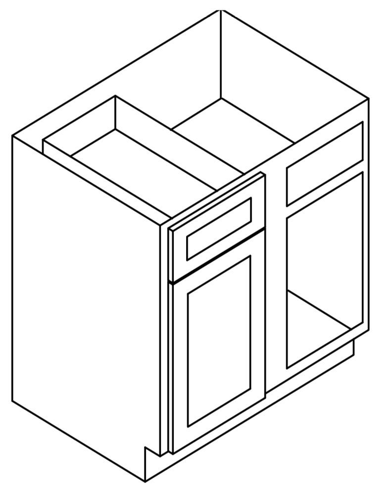 Petit Blue Shaker Base Blind Corner Cabinet *Specify Door Right or Door Left When Ordering (NOT BLIND)