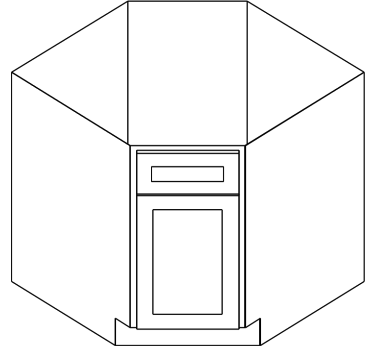 Midtown Grey Base Diagonal Corner Sink 36"W 24"D 34.5"H