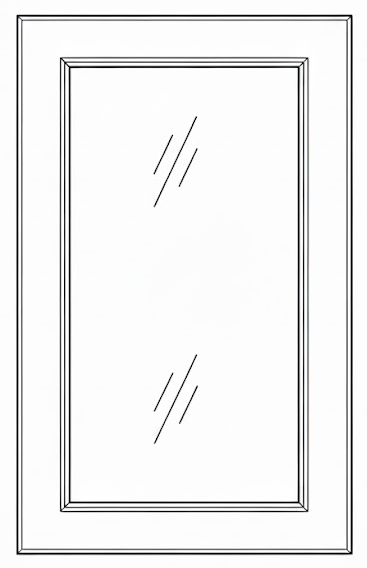Ice White Shaker Glass Door with NO Mullion *Cabinet Sold Separately