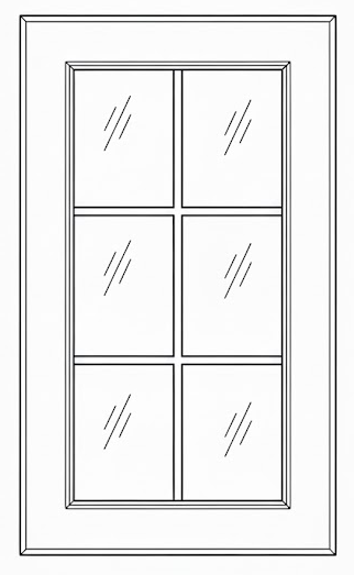 Townsplace Crema Glass Door with Mullion, 2 Butt Doors *Cabinet Sold Separately
