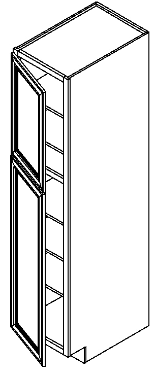 Woodland Brown Shaker Wall Pantry with 2 Doors 15"W 24"D 90"H