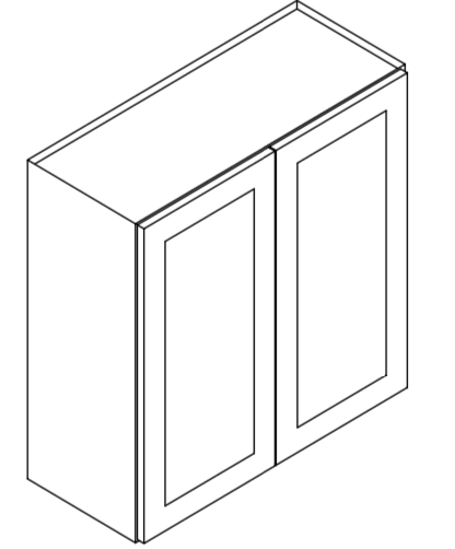 Champagne Shaker Wall/Bridge Cabinet Stacker with 2 Butt Doors 36”W 12"D 12”H