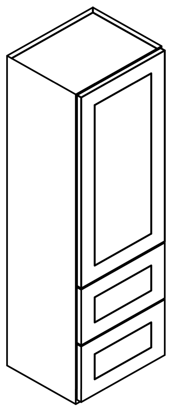 Townplace Crema Wall Cabinet with 2 Built-In Drawers 18"W 48"H *Glass Door Sold Separately